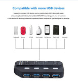 USB-3.0 7 & 4 port hub, equipped with separate on/off switches & lights