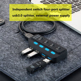 USB-3.0 7 & 4 port hub, equipped with separate on/off switches & lights