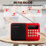 Portable Pocket LCD Digital FM Radio Speaker USB TF AUX MP3 Player