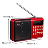 Portable Pocket LCD Digital FM Radio Speaker USB TF AUX MP3 Player