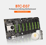 BTC-D37 Miner Motherboard with  8 Video Card Slots, DDR3 Memory and  Integrated VGA graphics interface