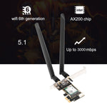 Dual band 3000Mbps Intel AX200 PCIe Wifi Adapter