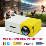 LCD Mini Projector, Built-in Battery, Speaker, 1080P, 600 Lumens,