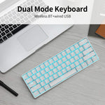 RK61 Mini Mechanical Keyboard Blue Backlight Keyboard USB / Bluetooth with  LED Backlight and different color Switches