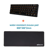 RK61 Mini Mechanical Keyboard Blue Backlight Keyboard USB / Bluetooth with  LED Backlight and different color Switches