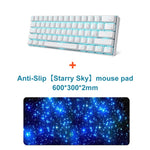 RK61 Mini Mechanical Keyboard Blue Backlight Keyboard USB / Bluetooth with  LED Backlight and different color Switches