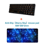 RK61 Mini Mechanical Keyboard Blue Backlight Keyboard USB / Bluetooth with  LED Backlight and different color Switches