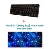 RK61 Mini Mechanical Keyboard Blue Backlight Keyboard USB / Bluetooth with  LED Backlight and different color Switches